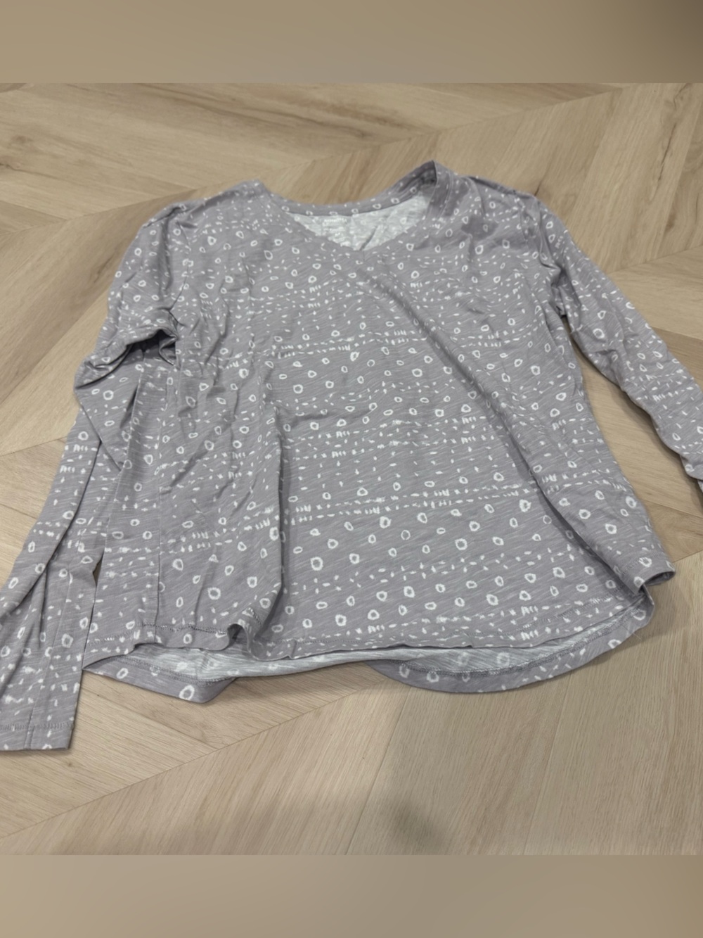 Sonoma Light Gray Long-Sleeve Printed Tee